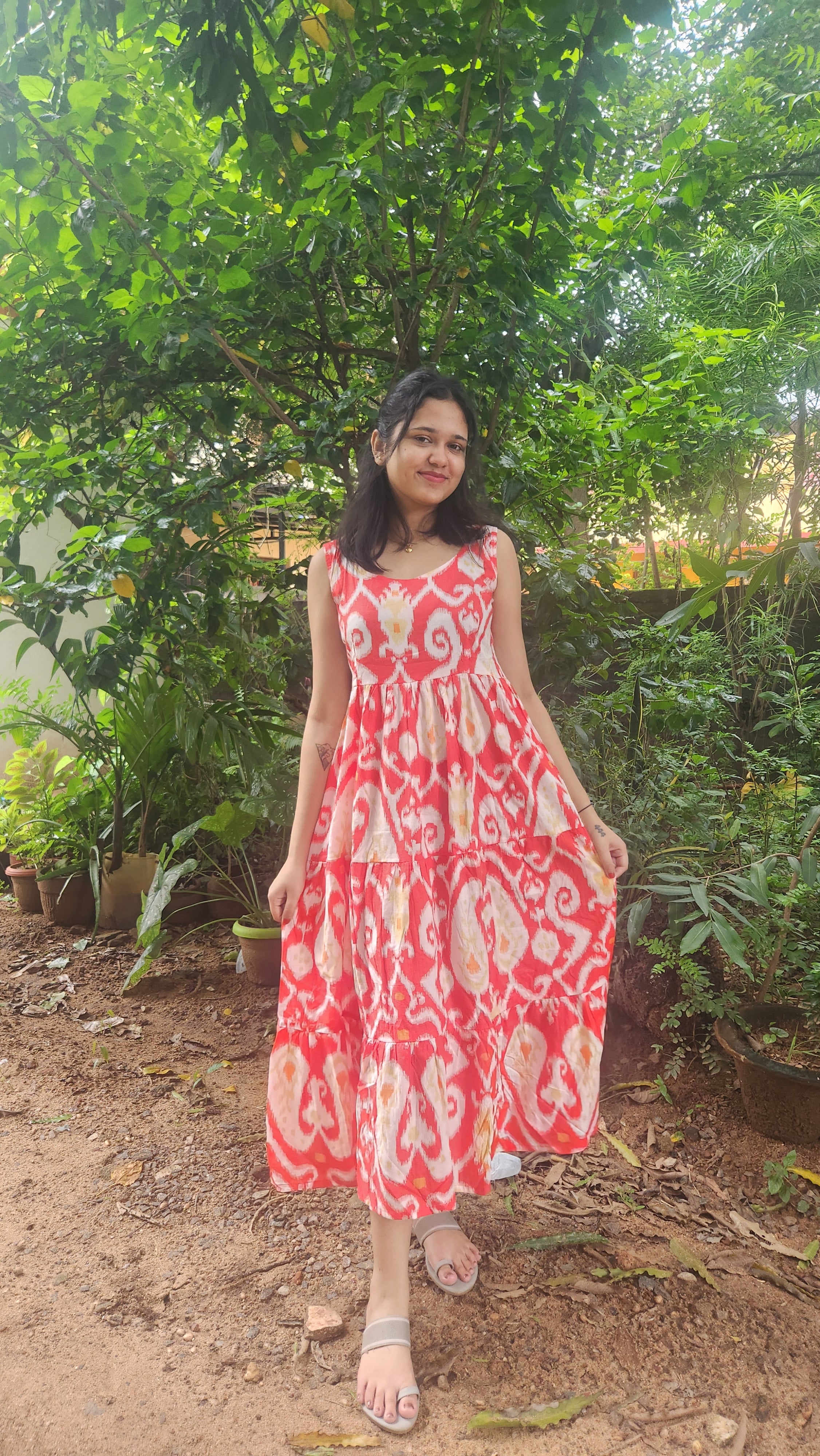 Scarlet Swirl Maxi Dress