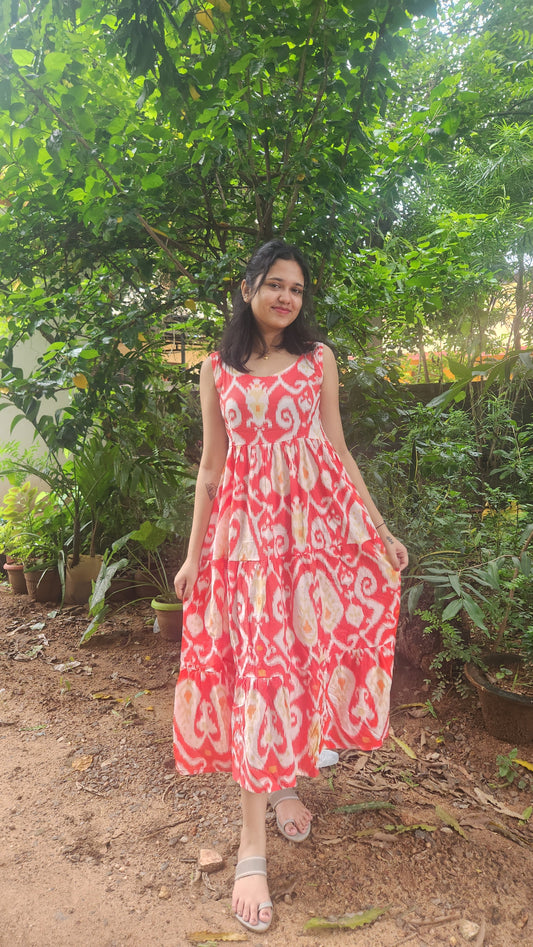 Scarlet Swirl Maxi Dress