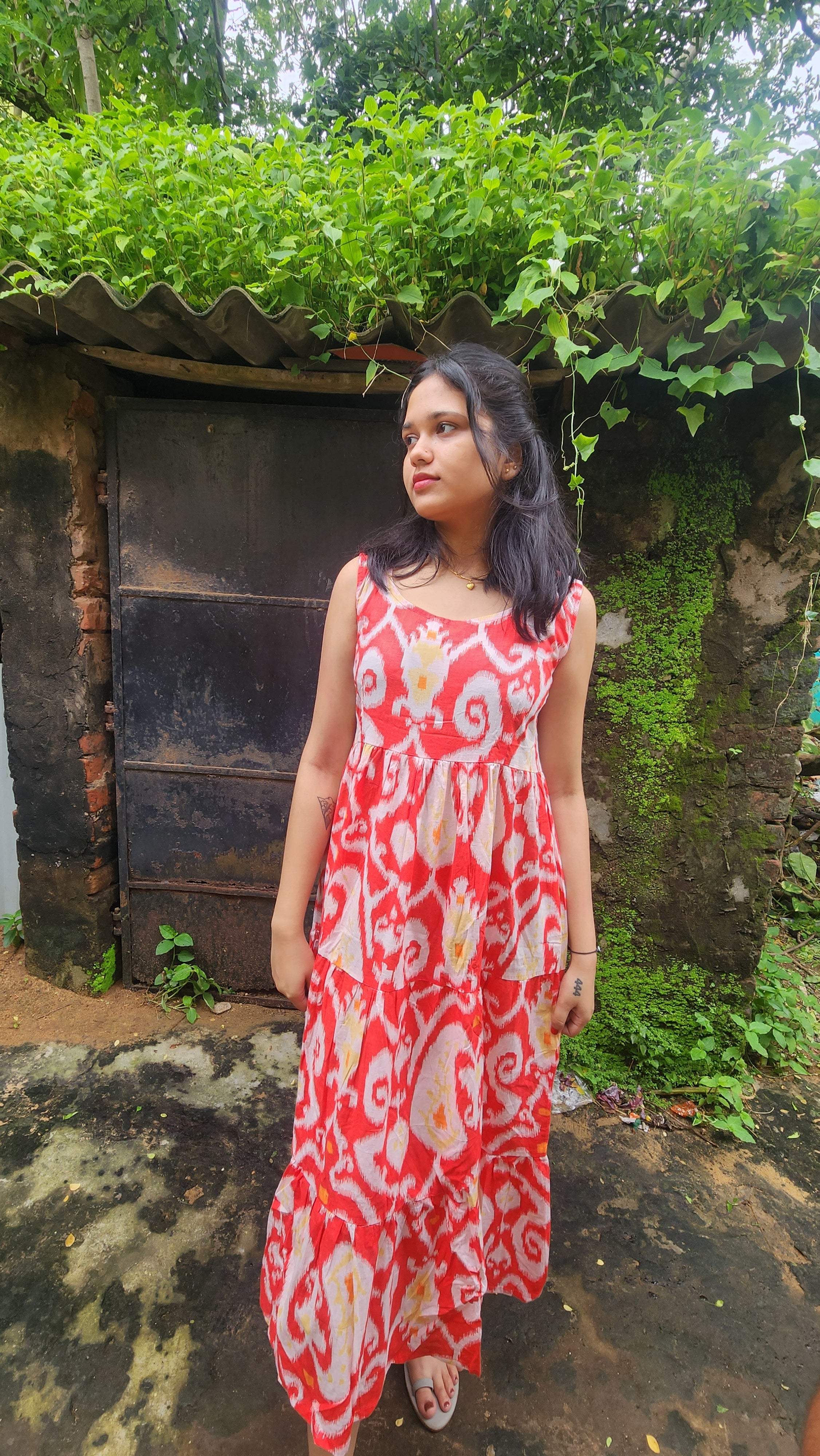 Scarlet Swirl Maxi Dress