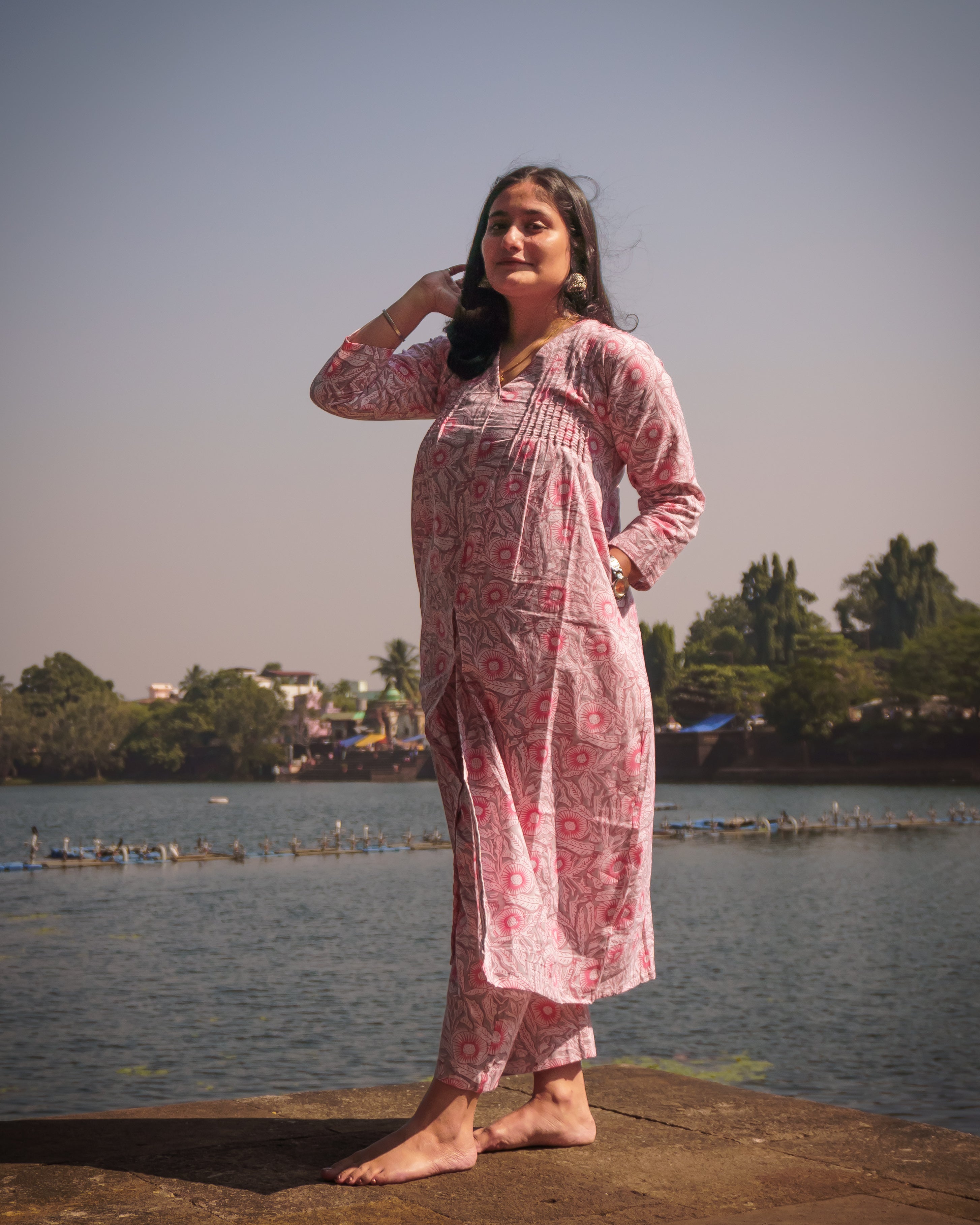 Rosy Elegance Pink Baani Kurta Set