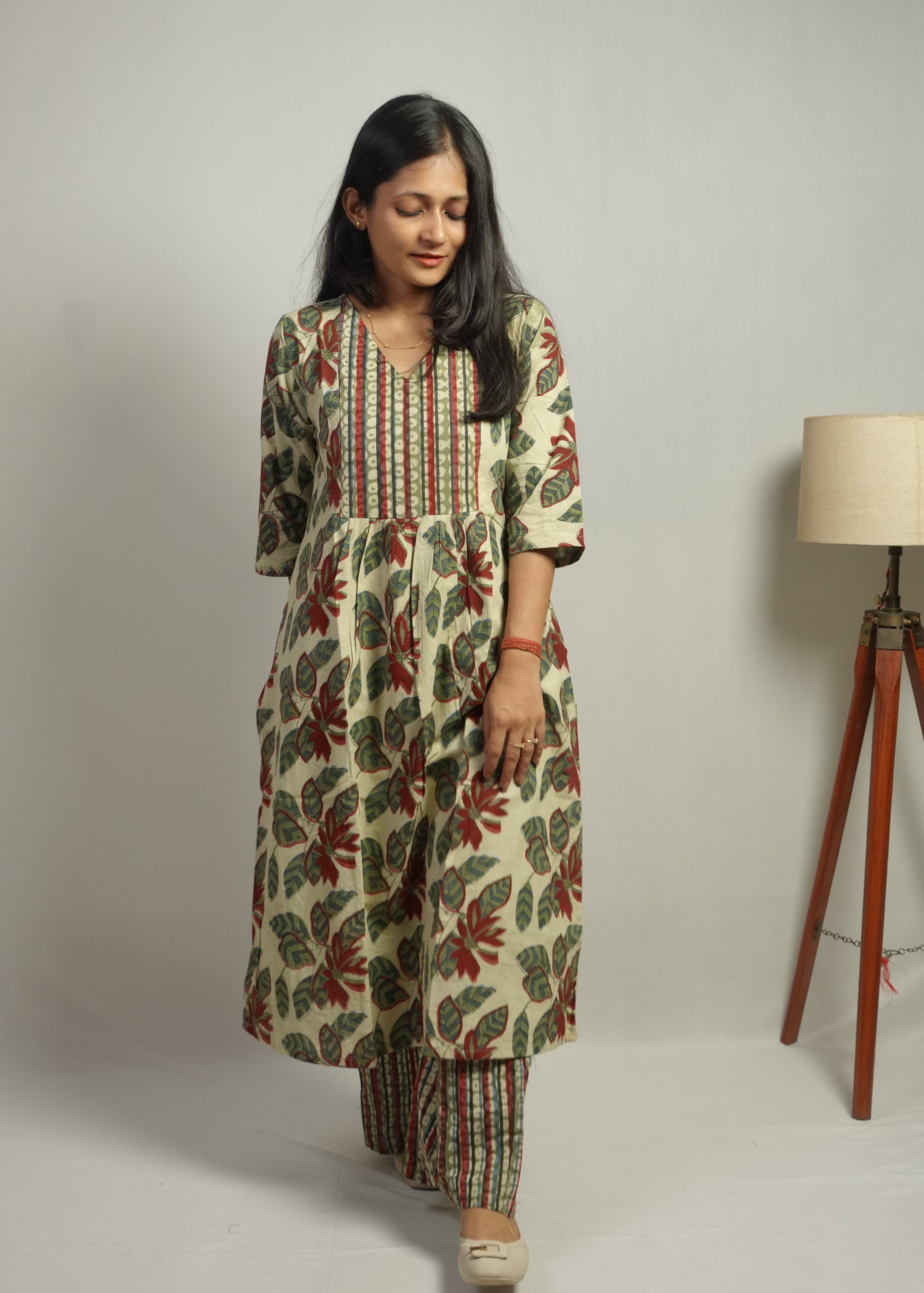 Khushboo Block Printed Ajrakh Kurta Set