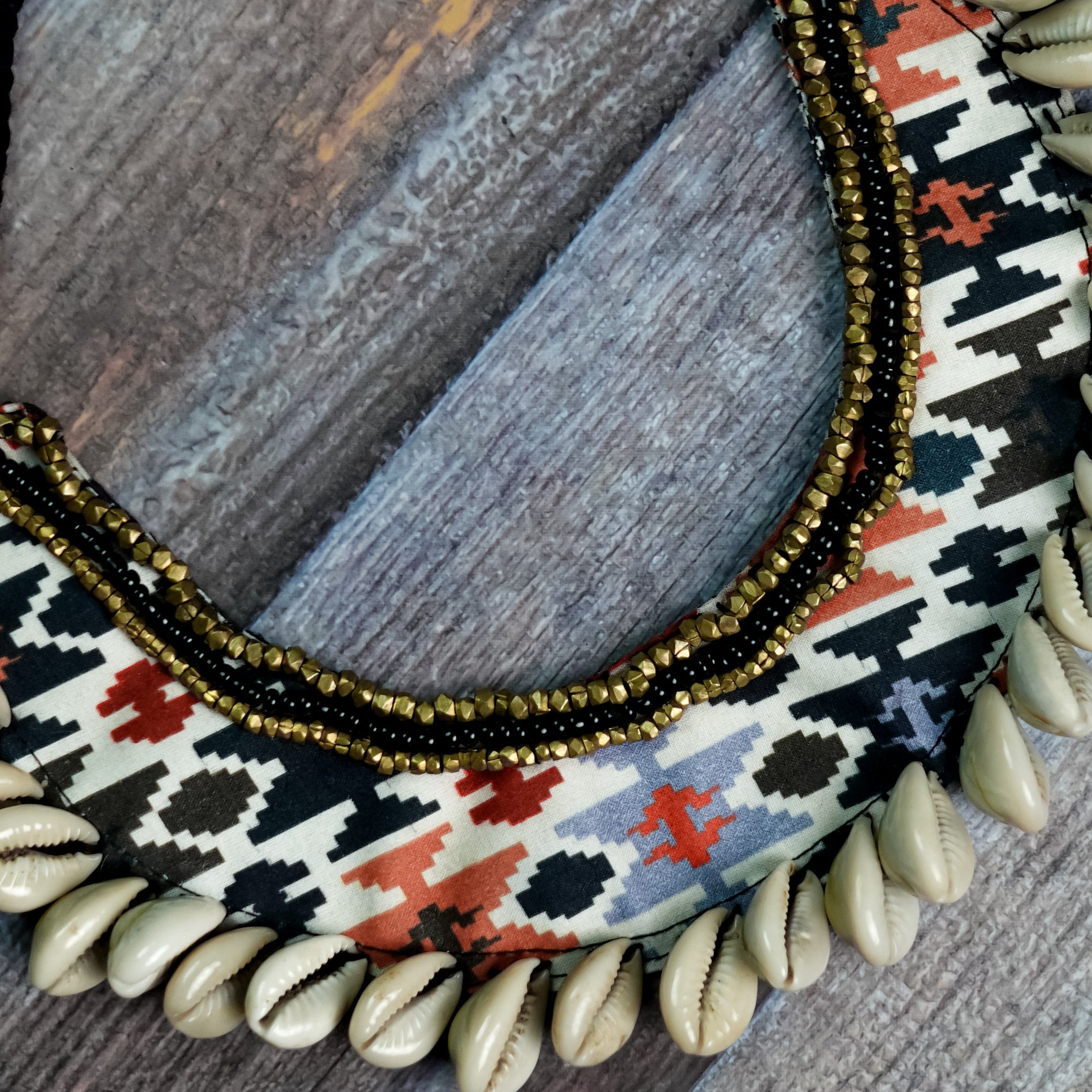 Aztec Geometric Dhokra Necklace