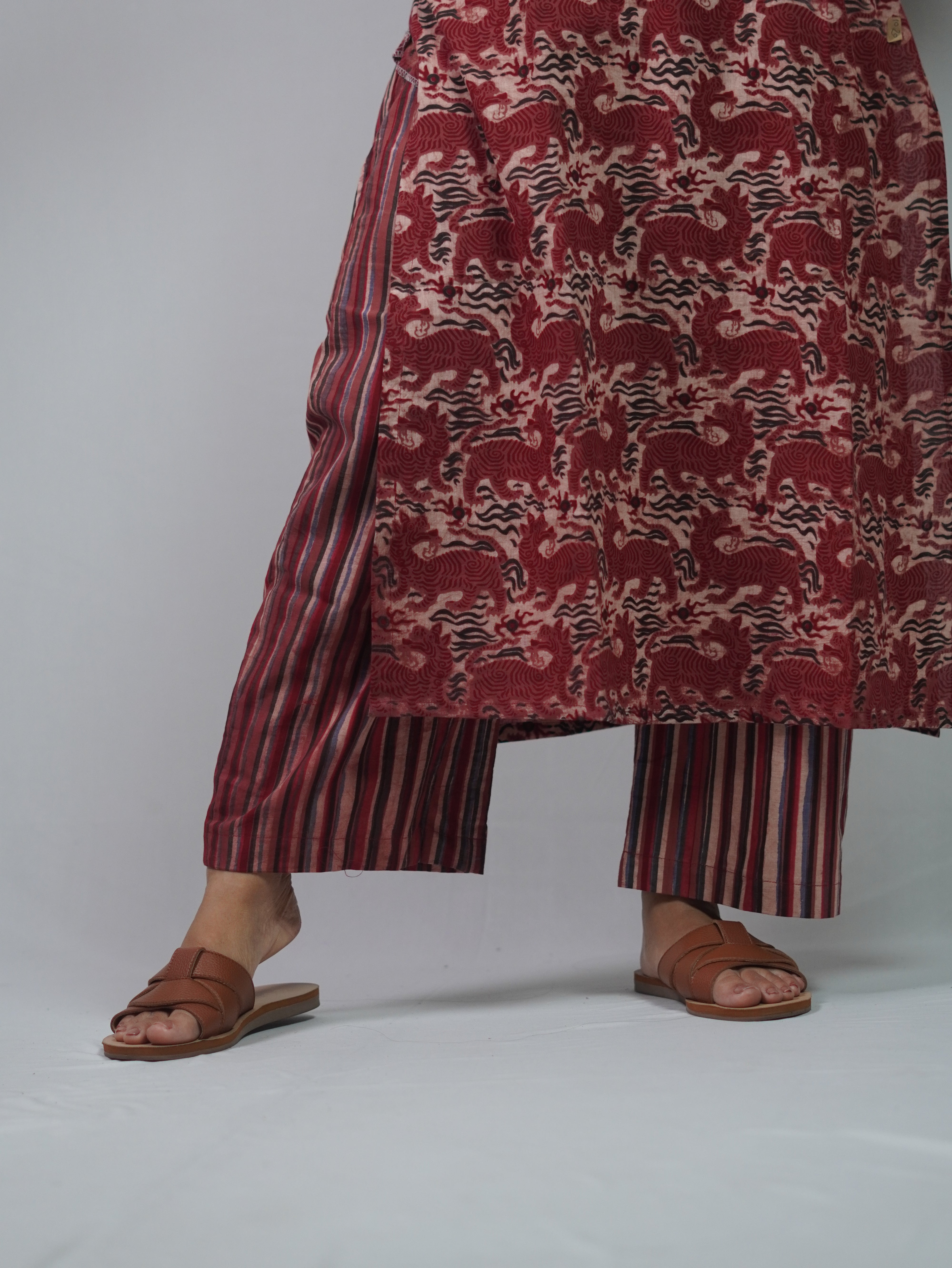 Paakhi Handmade Block Printed Ajrakh Kurta Set