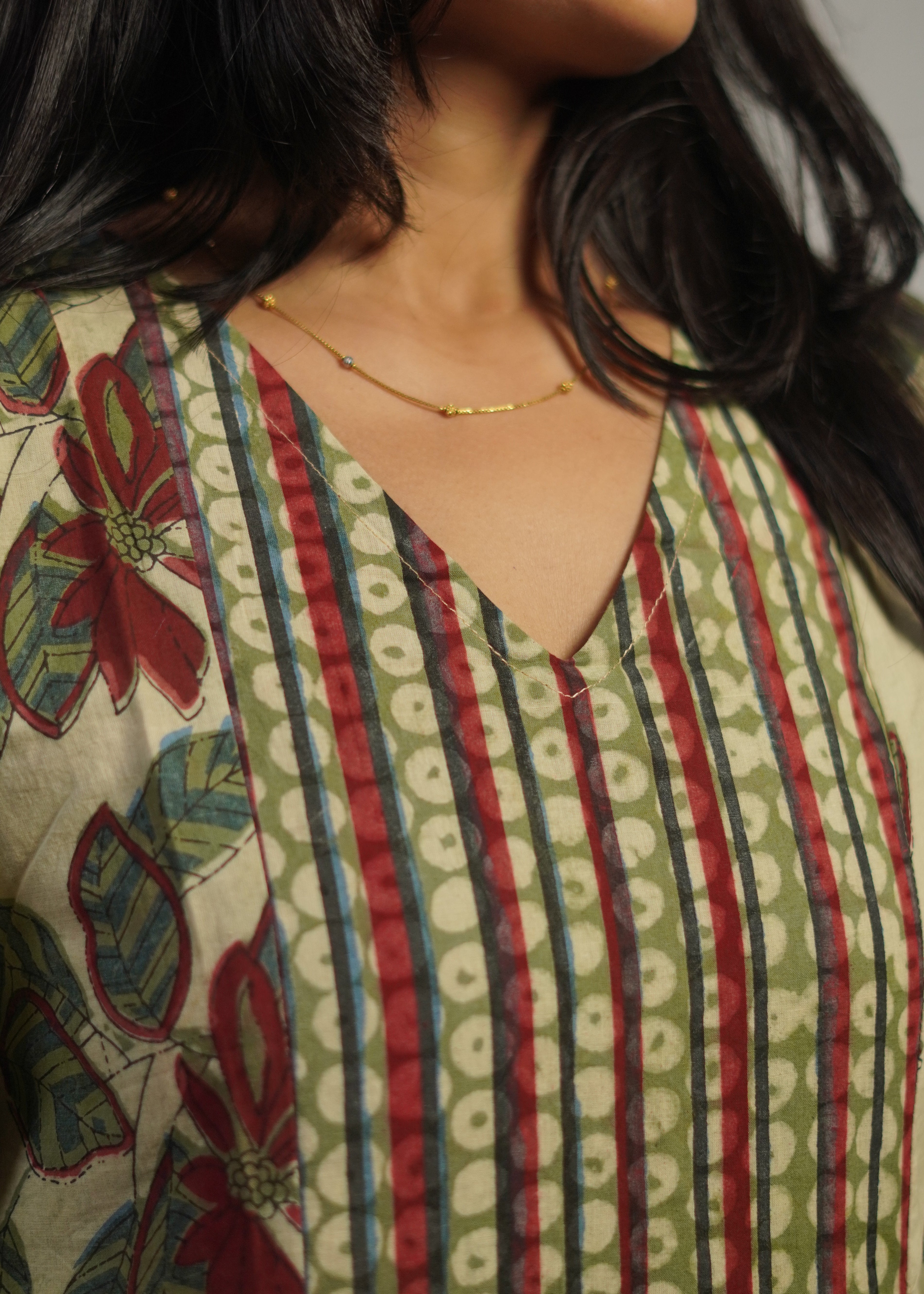 Khushboo Block Printed Ajrakh Kurta Set