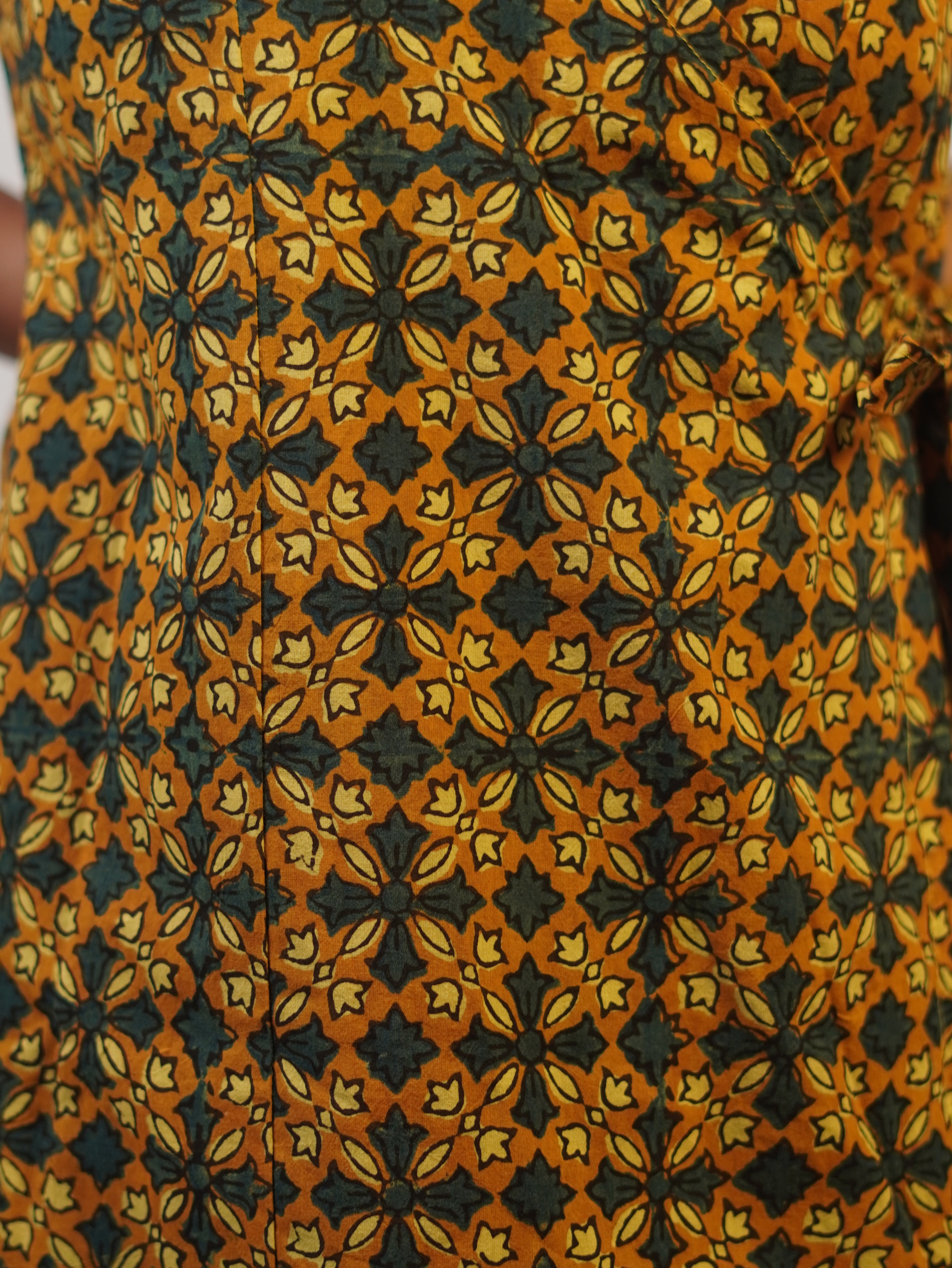 Harini Cotton Ajrakh Wrap Dress - Multicolor Handmade Women's Wrap Dress