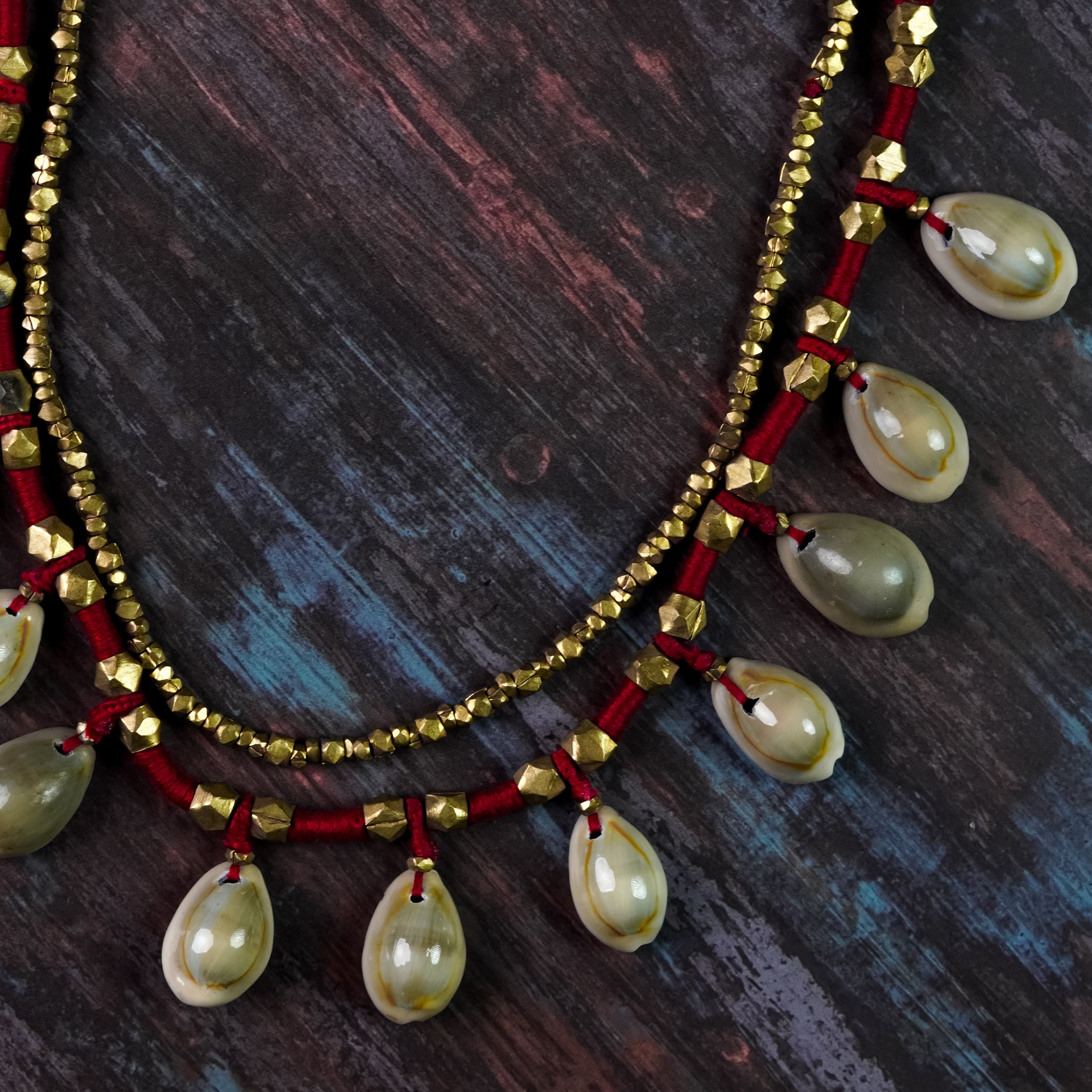 Long Double Line Dhokra Neckpiece