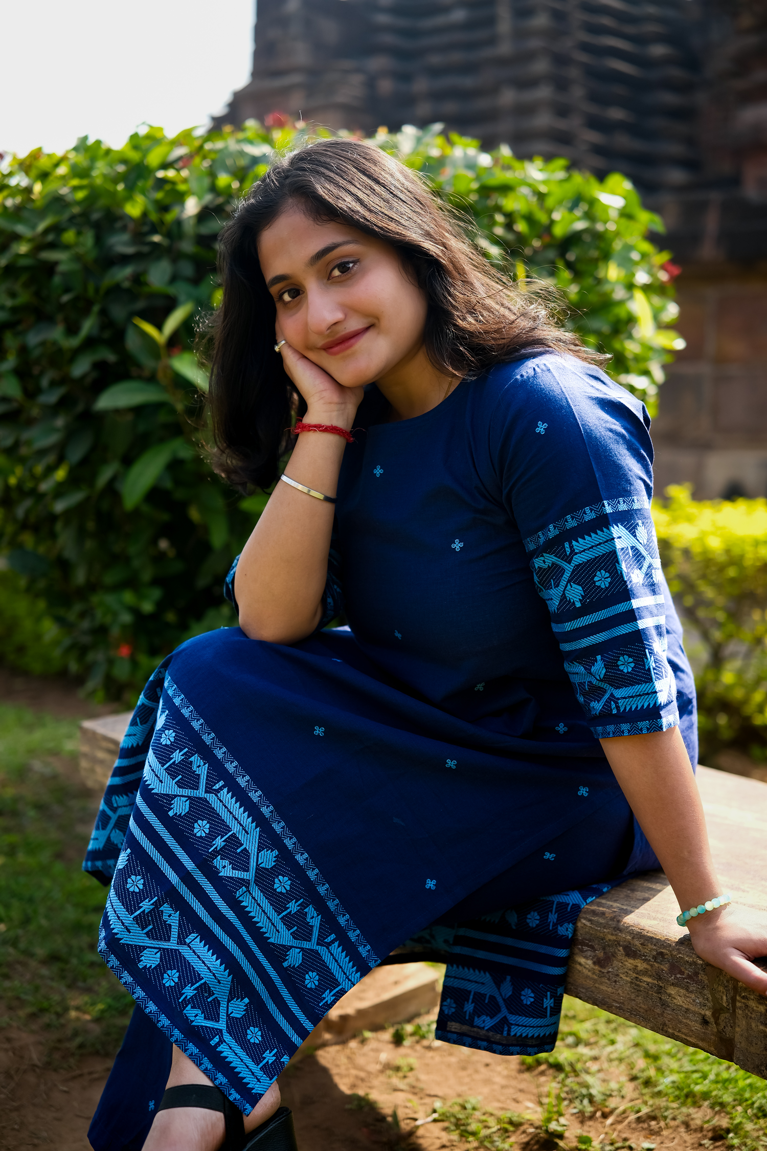 Midnight Blue and Sky Jamini Kurta Set