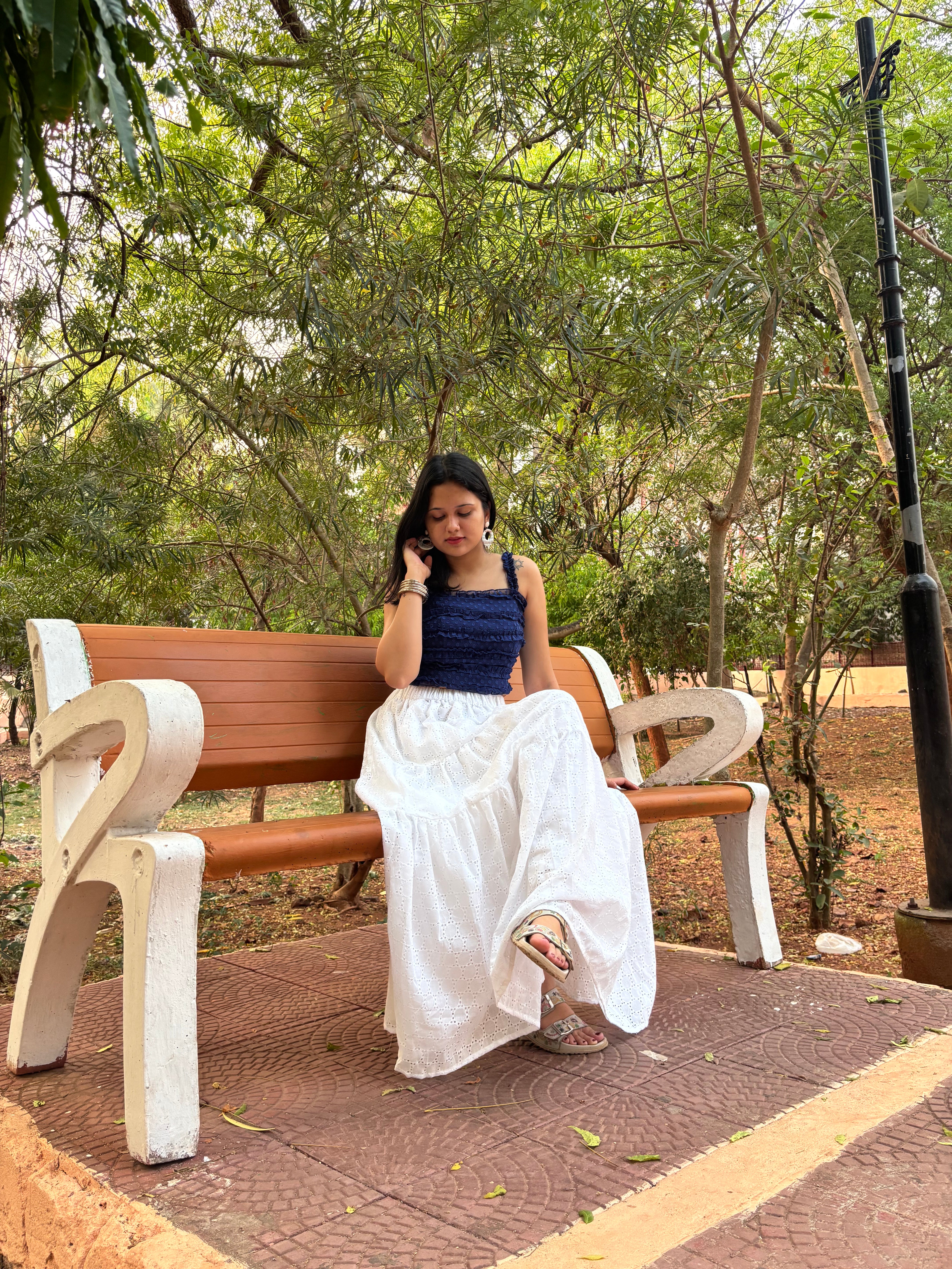 White Chandrika Tiered Skirt