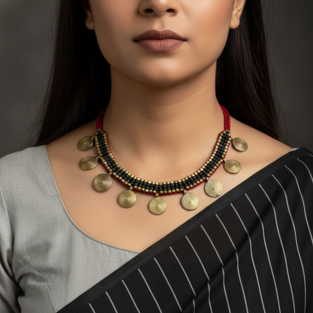 Red And Black Short Temple Style Neckpiece