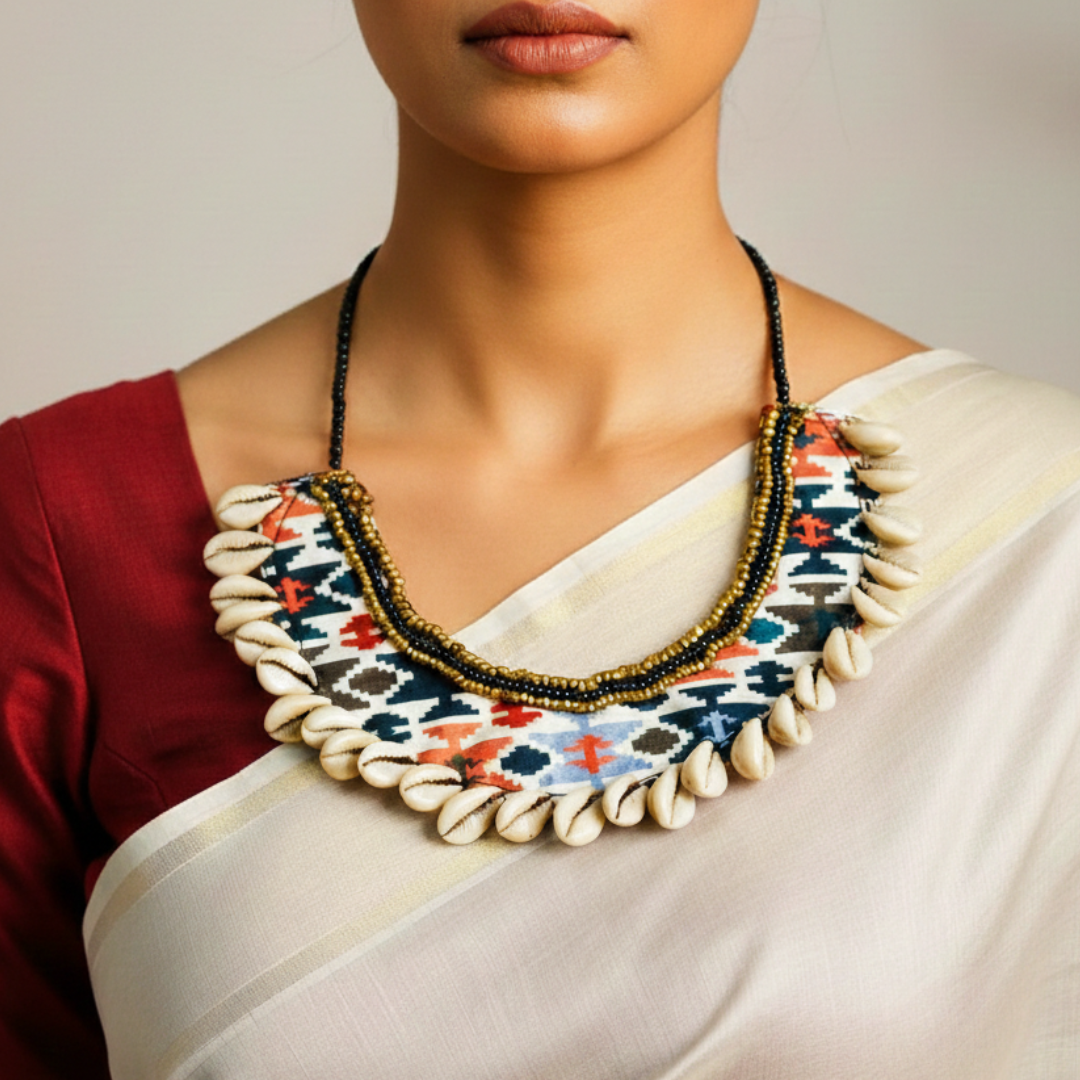 Aztec Geometric Dhokra Necklace