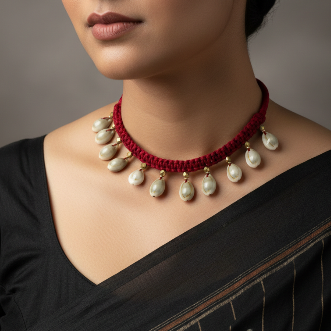 Red Cowries Neckpiece