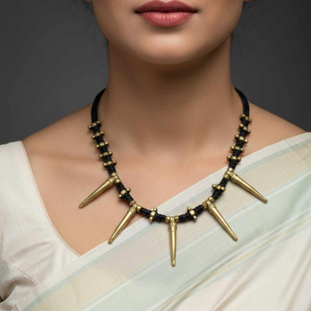 Handmade Black & Golden Dhokra Jewellery