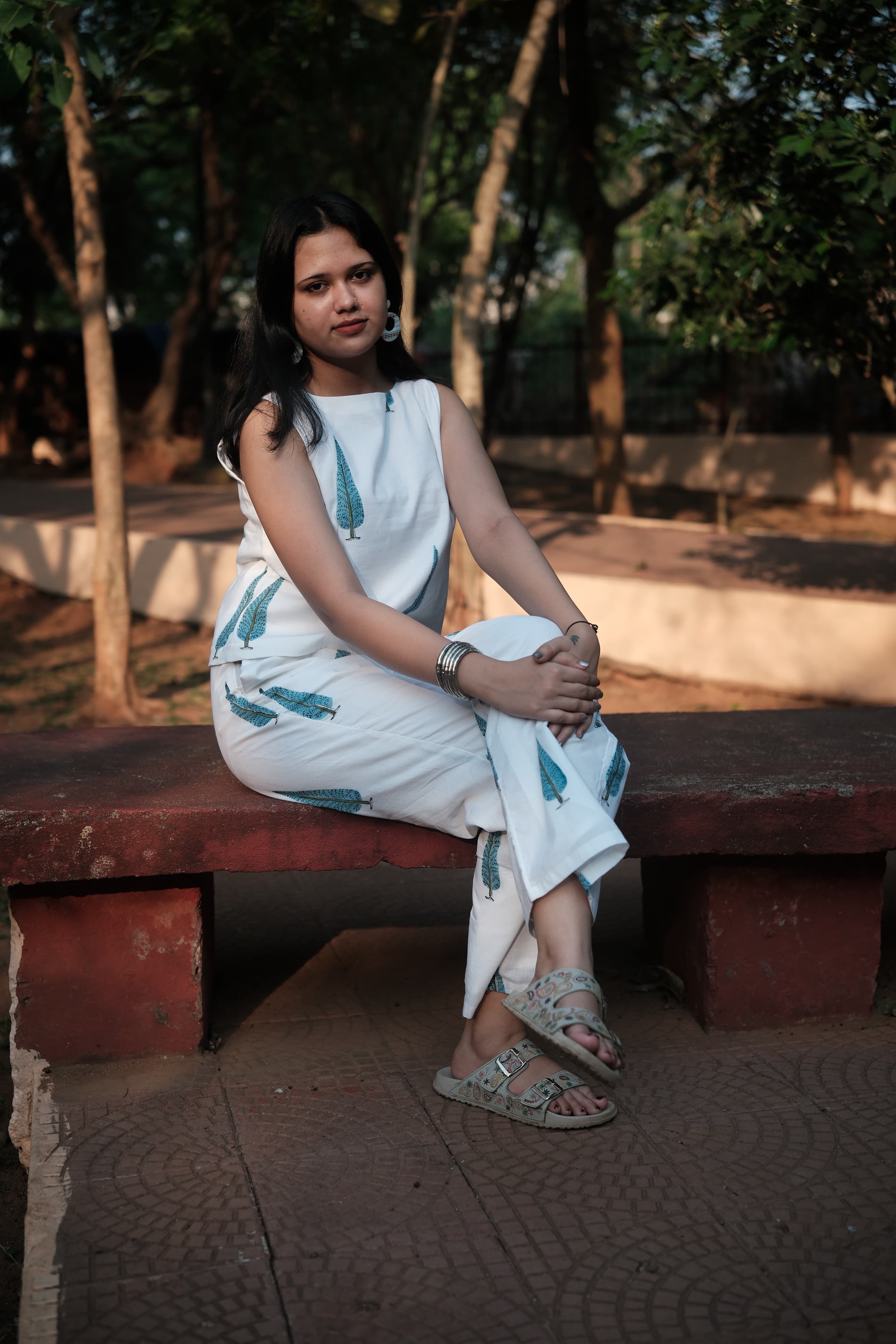 White Anokhi Block Printed Coord Set