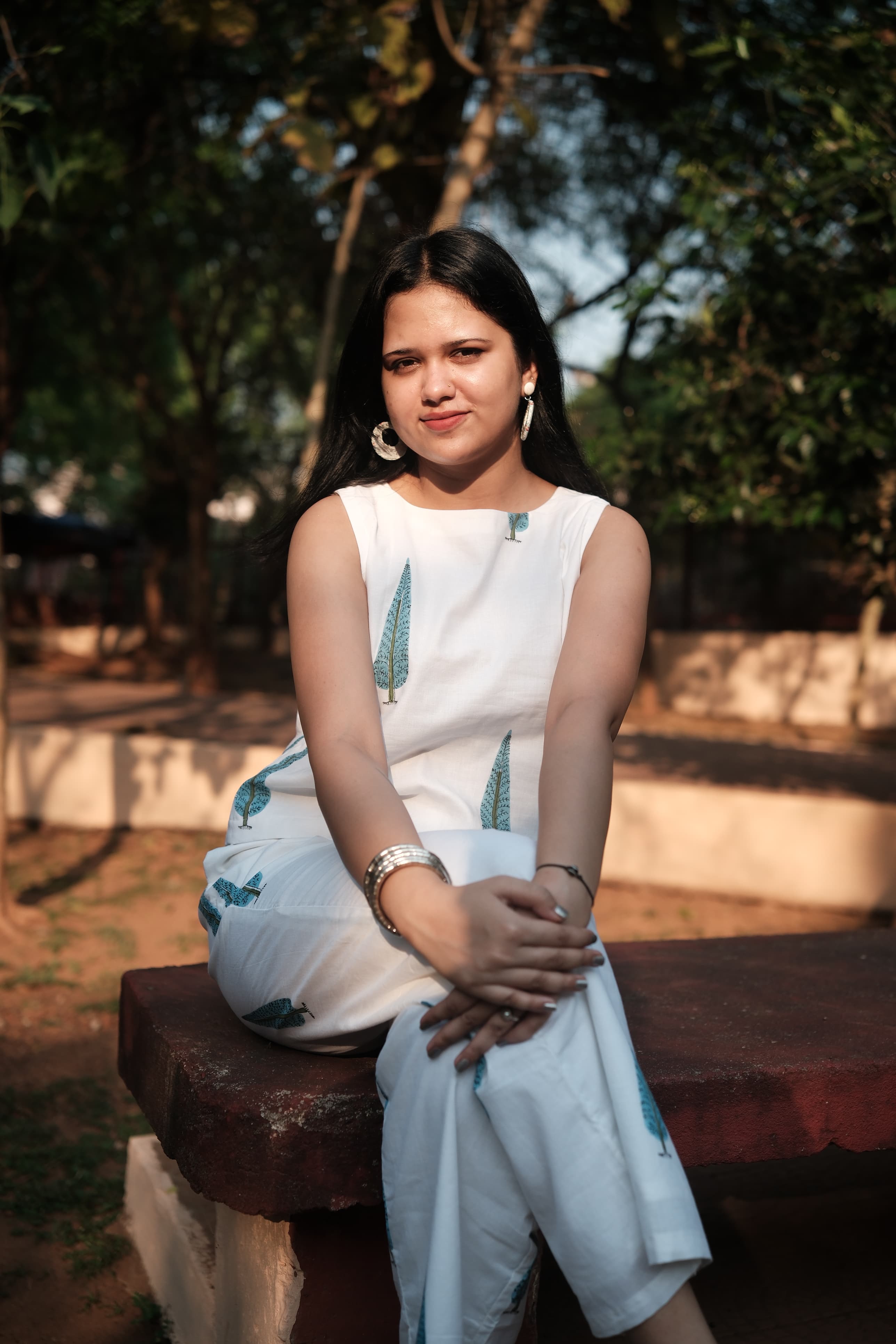 White Anokhi Block Printed Coord Set